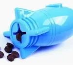 Brinquedo Porta Petisco Ração Foguete Interativo para Cães - Azul