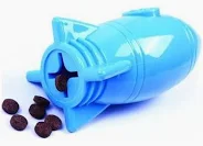 Brinquedo Porta Petisco Ração Foguete Interativo para Cães - Azul